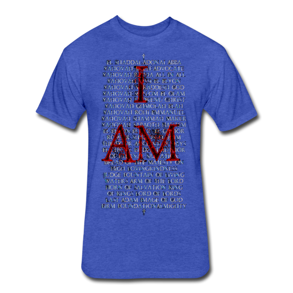 Names Of God Fire Edition Fitted Cotton/Poly T-Shirt by Next Level - heather royal