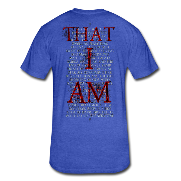 Names Of God Fire Edition Fitted Cotton/Poly T-Shirt by Next Level - heather royal