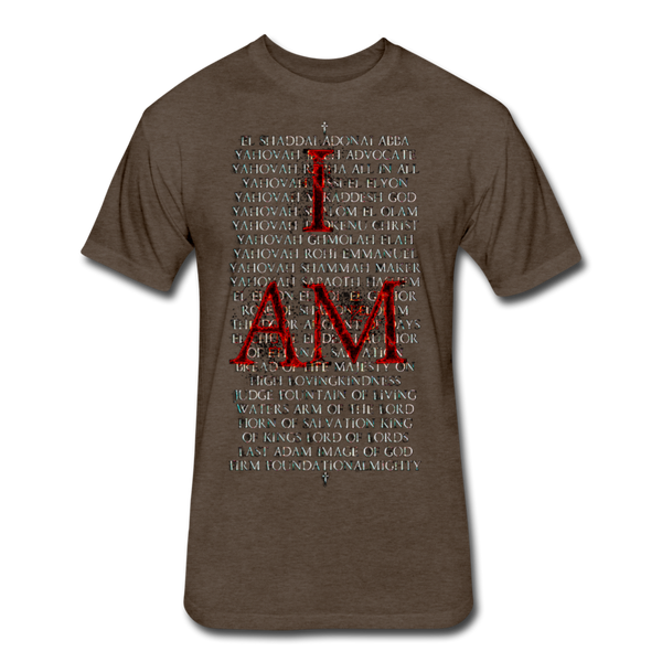 Names Of God Fire Edition Fitted Cotton/Poly T-Shirt by Next Level - heather espresso