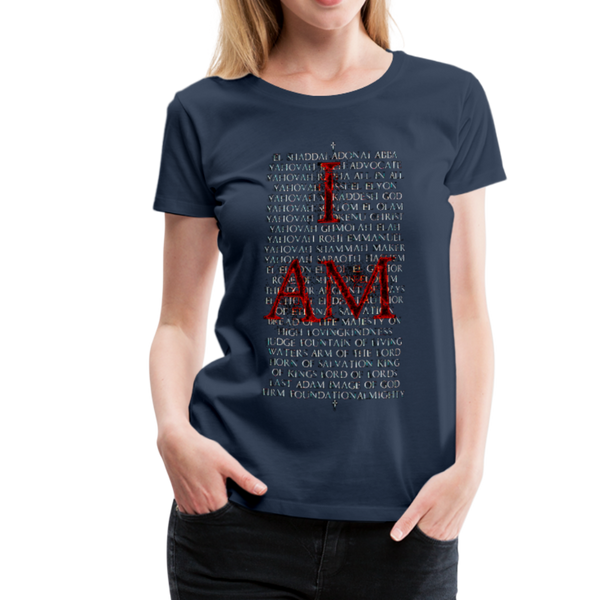 Names Of God Fire Edition Women’s Premium T-Shirt - navy