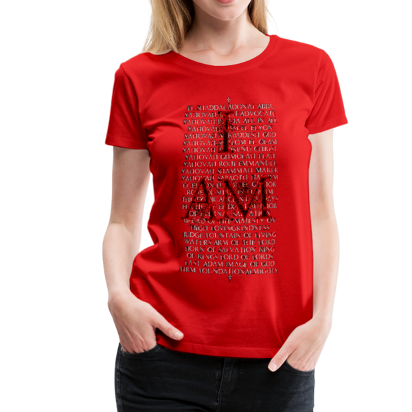 Names Of God Fire Edition Women’s Premium T-Shirt - red