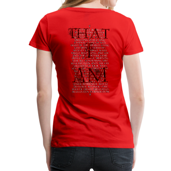 Names Of God Fire Edition Women’s Premium T-Shirt - red
