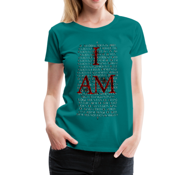 Names Of God Fire Edition Women’s Premium T-Shirt - teal