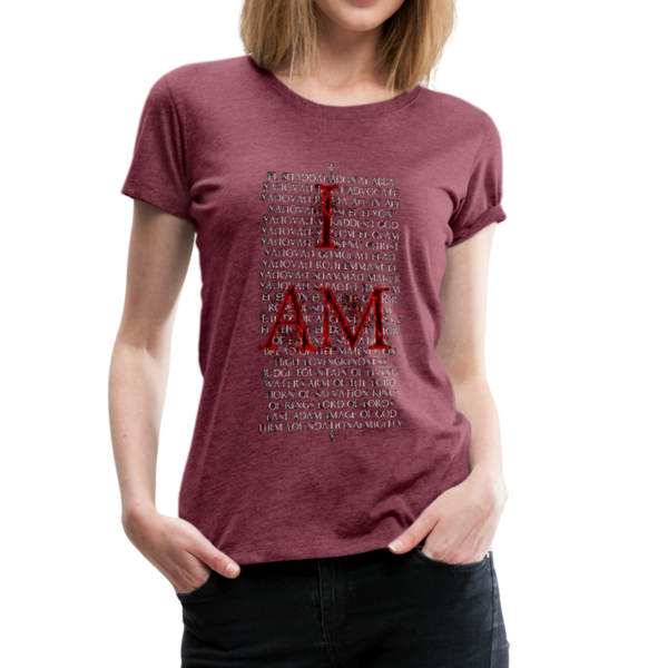 Names Of God Fire Edition Women’s Premium T-Shirt - heather burgundy