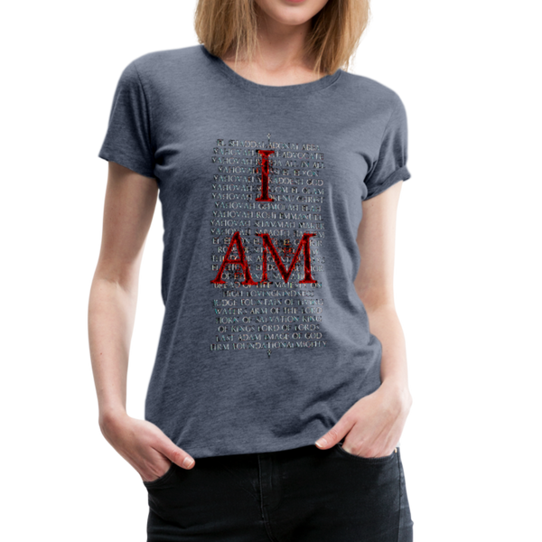 Names Of God Fire Edition Women’s Premium T-Shirt - heather blue