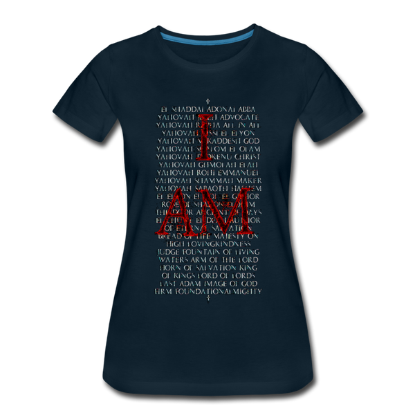 Names Of God Fire Edition Women’s Premium T-Shirt - deep navy