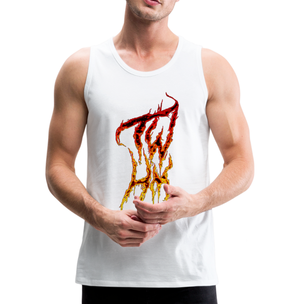 TWHM Tall Fire Graffiti Signature Men’s Premium Tank - white