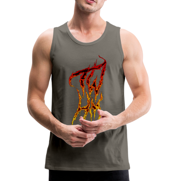 TWHM Tall Fire Graffiti Signature Men’s Premium Tank - asphalt gray