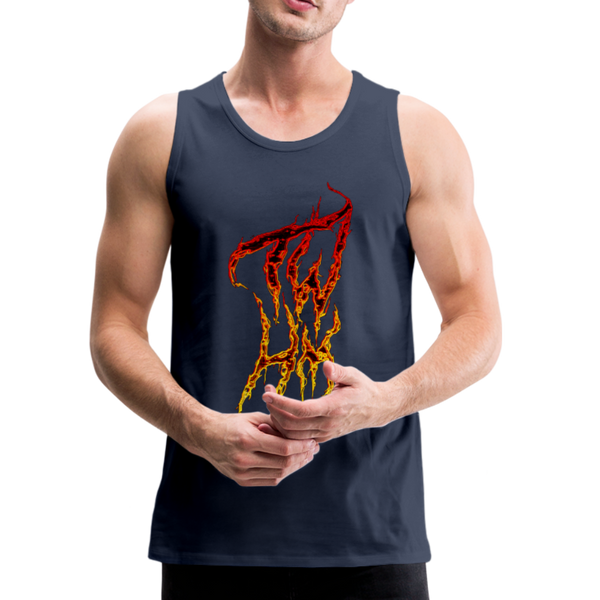 TWHM Tall Fire Graffiti Signature Men’s Premium Tank - navy