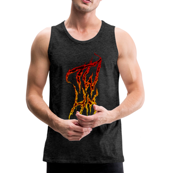 TWHM Tall Fire Graffiti Signature Men’s Premium Tank - charcoal gray