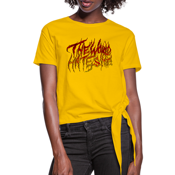 TWHM Fire Graffiti Signature Women's Premium Knotted T-Shirt - sun yellow