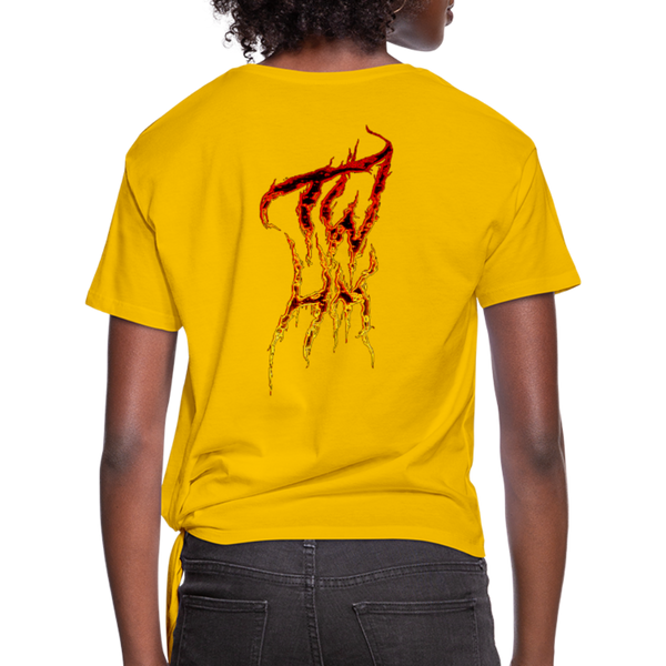 TWHM Fire Graffiti Signature Women's Premium Knotted T-Shirt - sun yellow