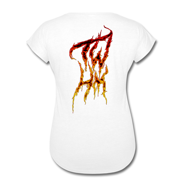 TWHM Fire Graffiti Signature Women's Tri-Blend V-Neck T-Shirt - white