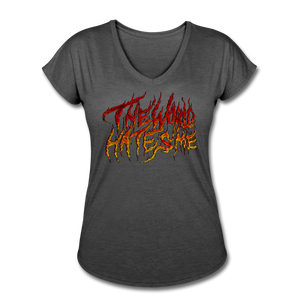 TWHM Fire Graffiti Signature Women's Tri-Blend V-Neck T-Shirt - deep heather