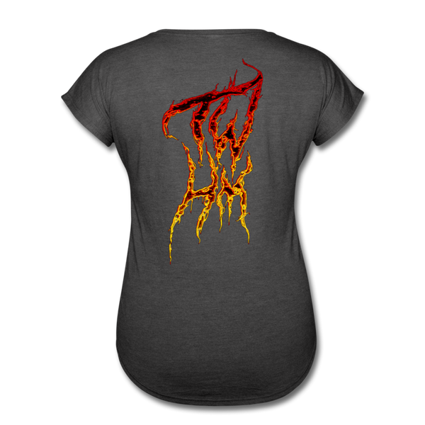 TWHM Fire Graffiti Signature Women's Tri-Blend V-Neck T-Shirt - deep heather