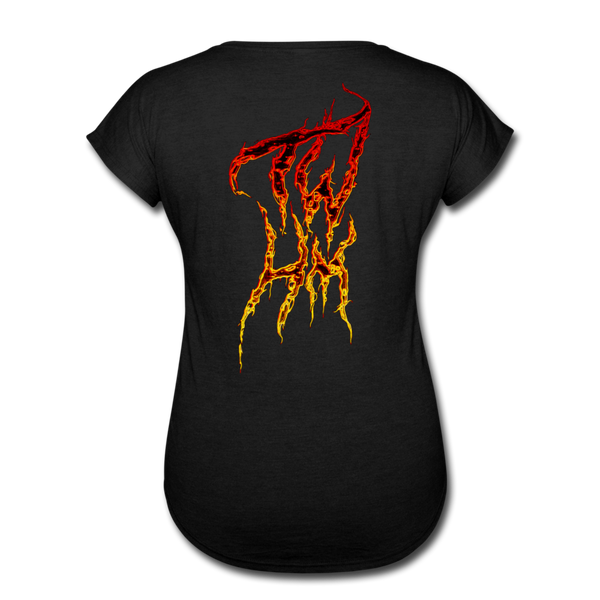 TWHM Fire Graffiti Signature Women's Tri-Blend V-Neck T-Shirt - black