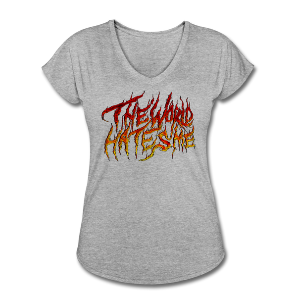 TWHM Fire Graffiti Signature Women's Tri-Blend V-Neck T-Shirt - heather gray