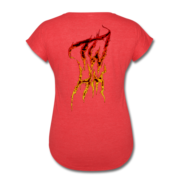 TWHM Fire Graffiti Signature Women's Tri-Blend V-Neck T-Shirt - heather red