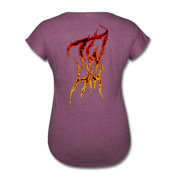 TWHM Fire Graffiti Signature Women's Tri-Blend V-Neck T-Shirt - heather plum