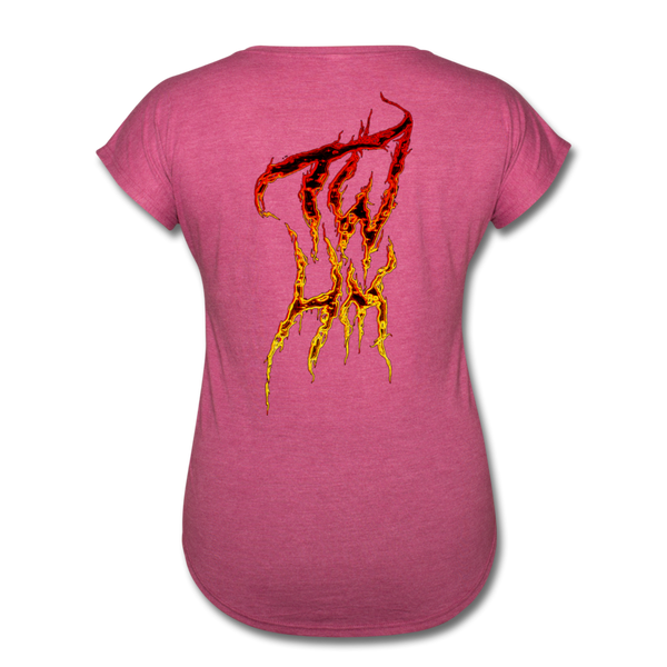 TWHM Fire Graffiti Signature Women's Tri-Blend V-Neck T-Shirt - heather raspberry