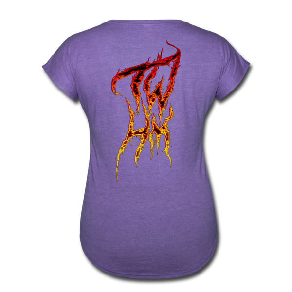 TWHM Fire Graffiti Signature Women's Tri-Blend V-Neck T-Shirt - purple heather