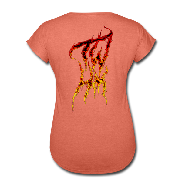 TWHM Fire Graffiti Signature Women's Tri-Blend V-Neck T-Shirt - heather bronze