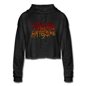 TWHM Fire Graffiti Signature Women's Premium Bella + Canvas Cropped Hoodie - deep heather