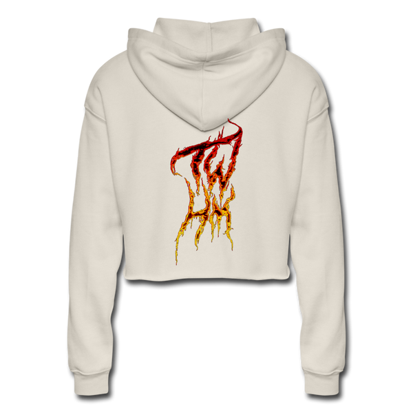 TWHM Fire Graffiti Signature Women's Premium Bella + Canvas Cropped Hoodie - dust