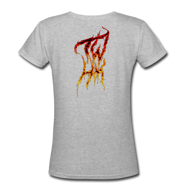 TWHM Fire Graffiti Signature Women's V-Neck T-Shirt - gray