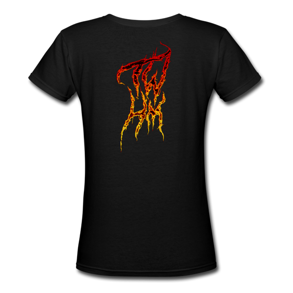 TWHM Fire Graffiti Signature Women's V-Neck T-Shirt - black