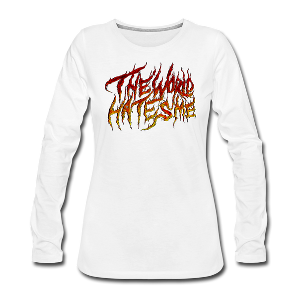 TWHM Fire Graffiti Signature Women's Premium Long Sleeve T-Shirt - white