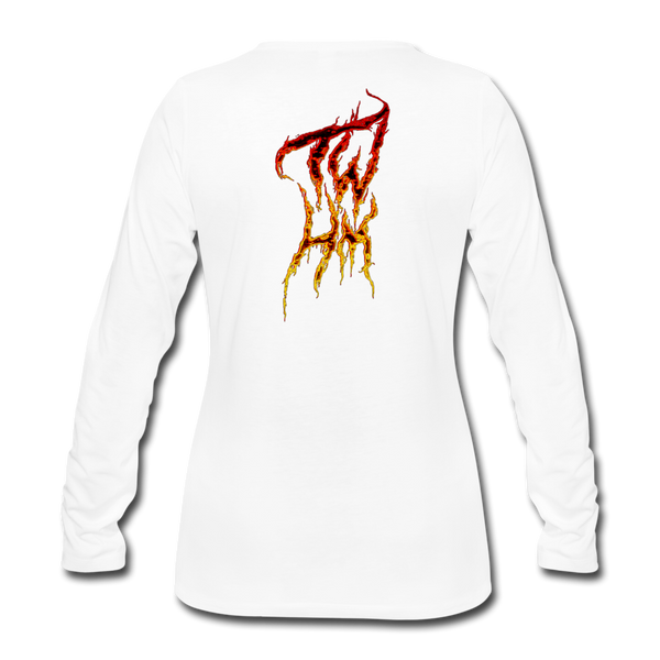 TWHM Fire Graffiti Signature Women's Premium Long Sleeve T-Shirt - white