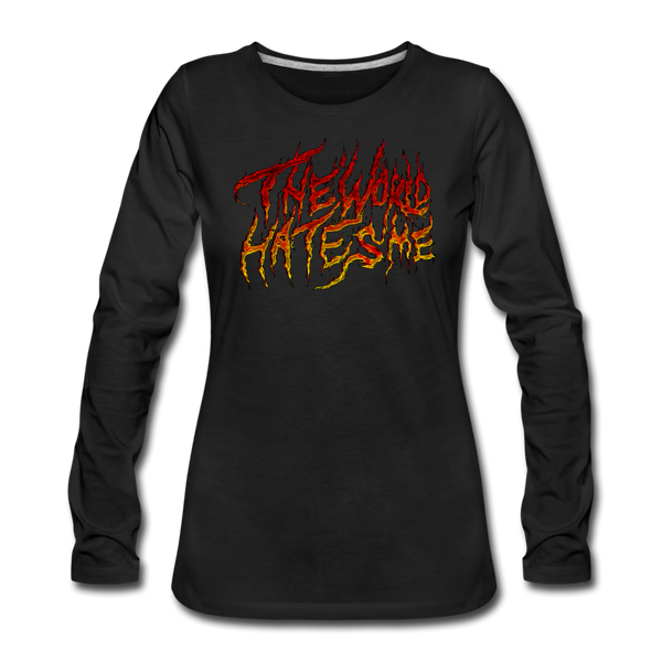 TWHM Fire Graffiti Signature Women's Premium Long Sleeve T-Shirt - black