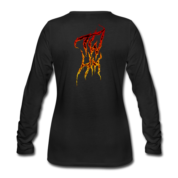 TWHM Fire Graffiti Signature Women's Premium Long Sleeve T-Shirt - black