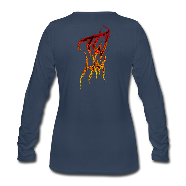 TWHM Fire Graffiti Signature Women's Premium Long Sleeve T-Shirt - navy