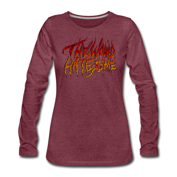 TWHM Fire Graffiti Signature Women's Premium Long Sleeve T-Shirt - heather burgundy