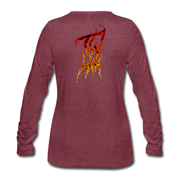 TWHM Fire Graffiti Signature Women's Premium Long Sleeve T-Shirt - heather burgundy