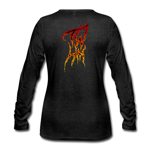 TWHM Fire Graffiti Signature Women's Premium Long Sleeve T-Shirt - charcoal gray