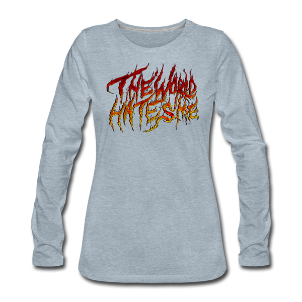 TWHM Fire Graffiti Signature Women's Premium Long Sleeve T-Shirt - heather ice blue