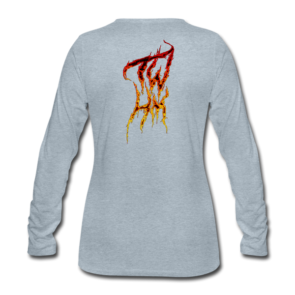 TWHM Fire Graffiti Signature Women's Premium Long Sleeve T-Shirt - heather ice blue