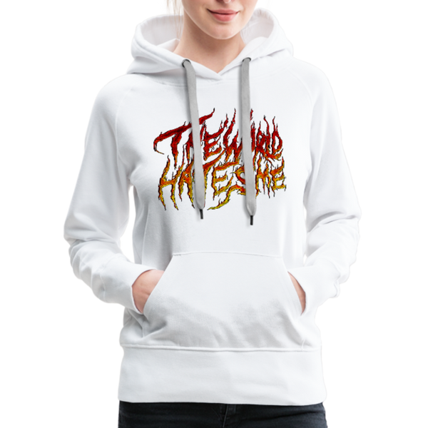 TWHM Fire Graffiti Signature Women’s Premium Hoodie - white