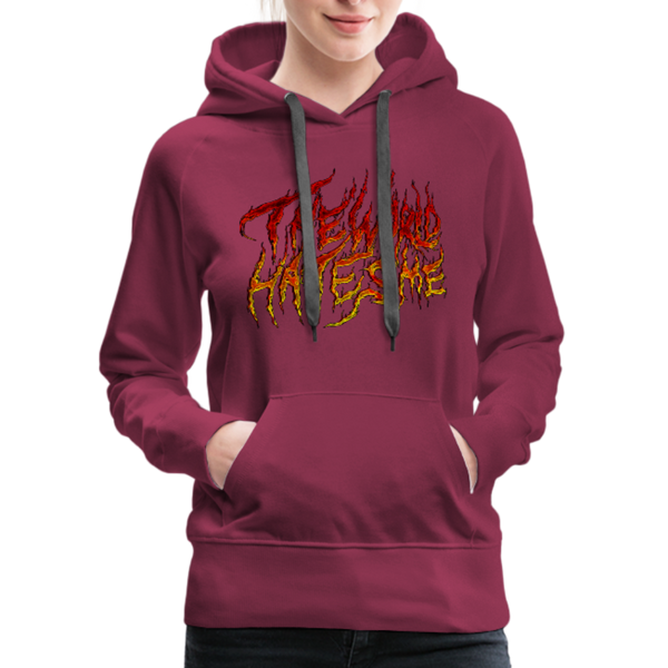TWHM Fire Graffiti Signature Women’s Premium Hoodie - burgundy