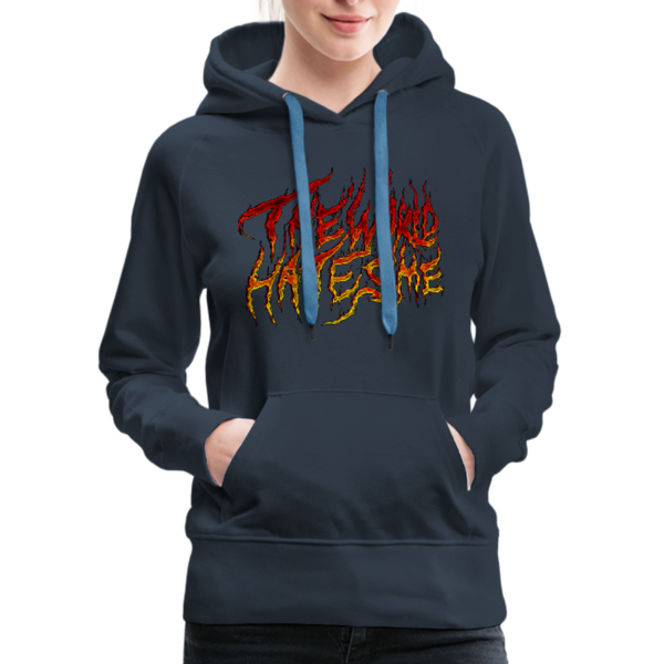 TWHM Fire Graffiti Signature Women’s Premium Hoodie - navy