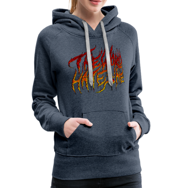 TWHM Fire Graffiti Signature Women’s Premium Hoodie - heather denim