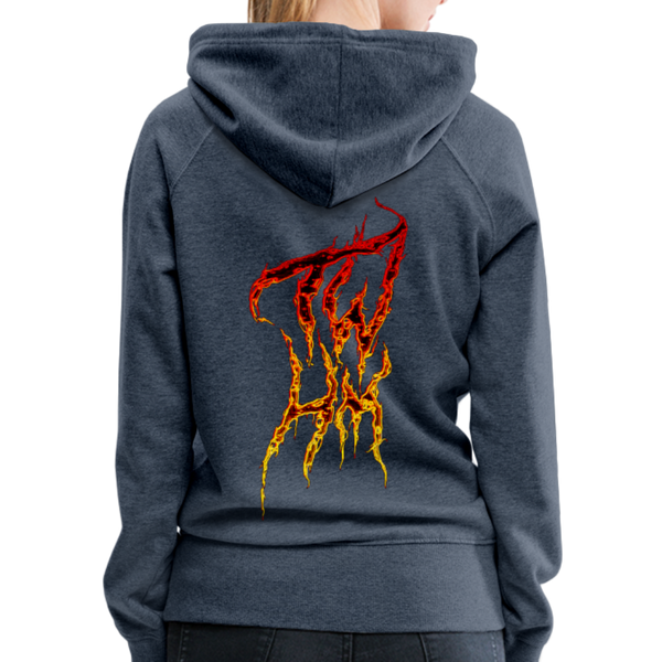 TWHM Fire Graffiti Signature Women’s Premium Hoodie - heather denim