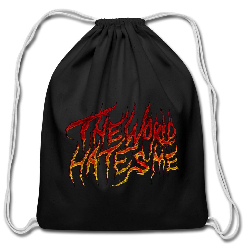 TWHM Fire Graffiti Signature Cotton Drawstring Bag - black