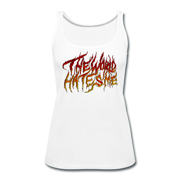 TWHM Fire Graffiti Signature Women’s Premium Tank Top - white