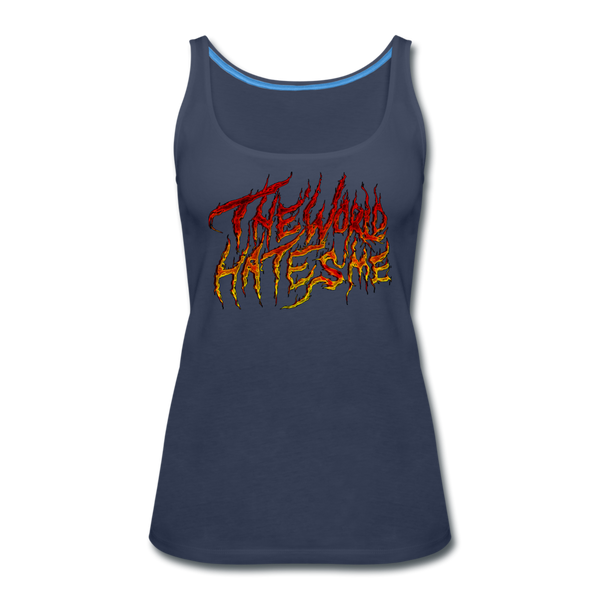 TWHM Fire Graffiti Signature Women’s Premium Tank Top - navy