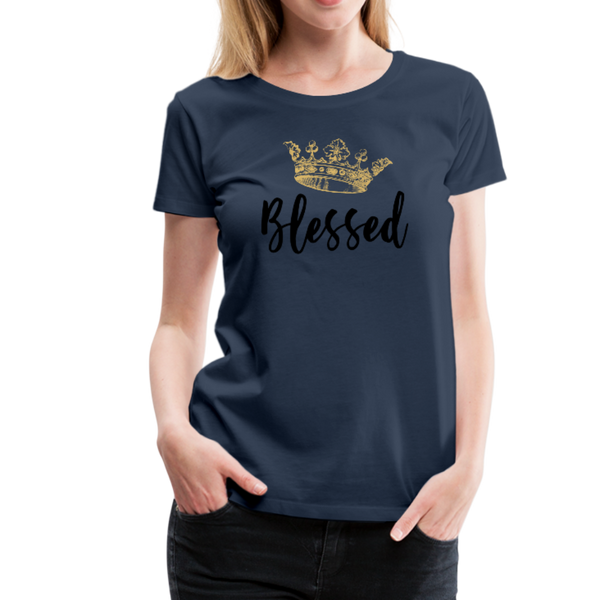 KreativeK TWHM Collab Blessed Signature Edition Women’s Premium T-Shirt - navy