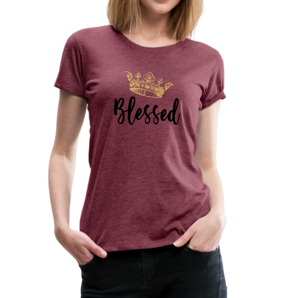 KreativeK TWHM Collab Blessed Signature Edition Women’s Premium T-Shirt - heather burgundy